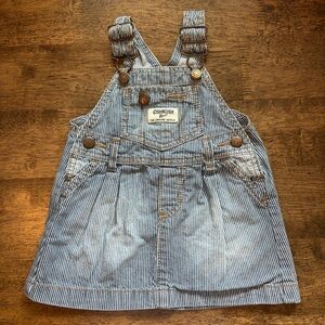 Oshkosh B’gosh Overall Dress Infant 9 months Baby Striped Nautical Summer Beach